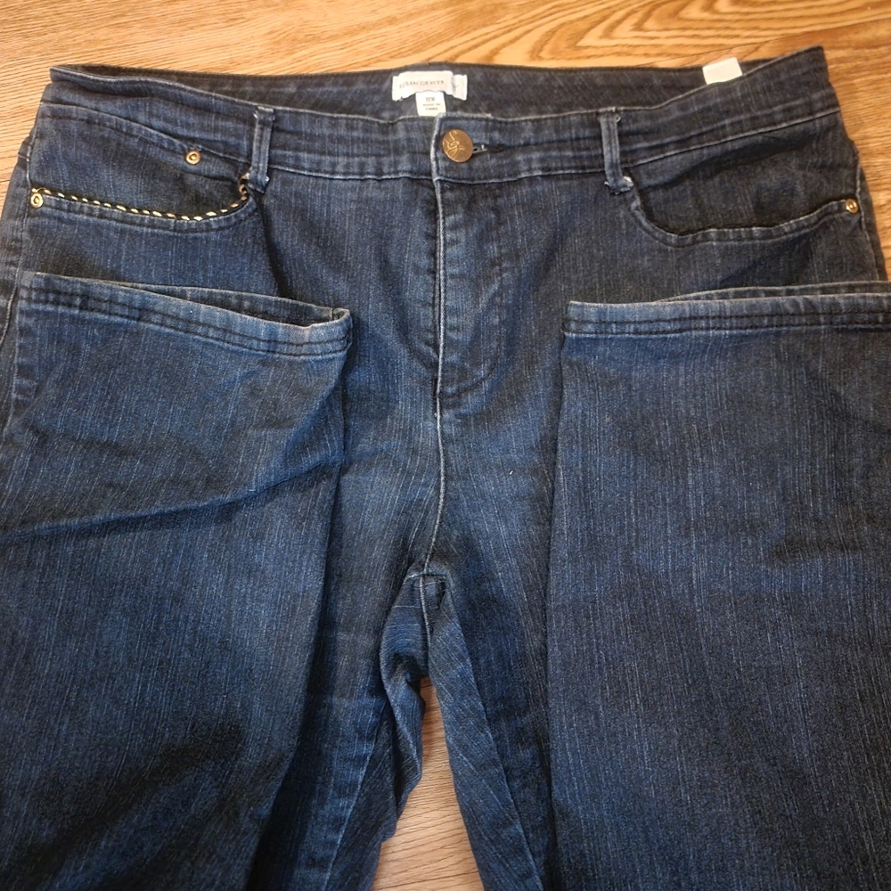 Susan Graver Boot Cut Straight Leg Braided Jeans Size 18W